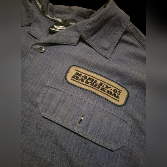 Harley davidson mechanic style button up shirt - Picture 2 of 4